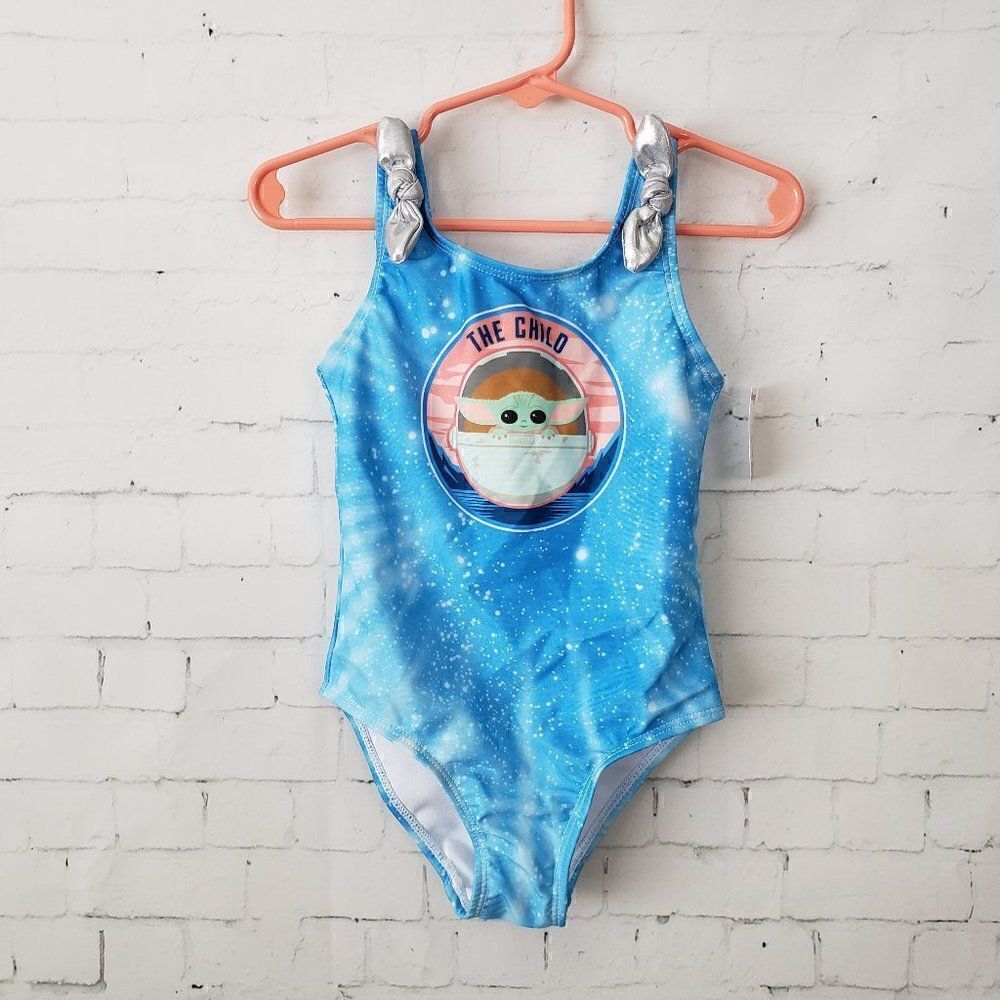 Disney Star Wars Yoda The Child One-Piece Swim Suit Size Toddler 2T Girls NEW